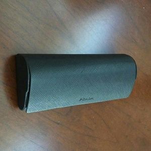 PRADA glasses case black leather & velvet inside